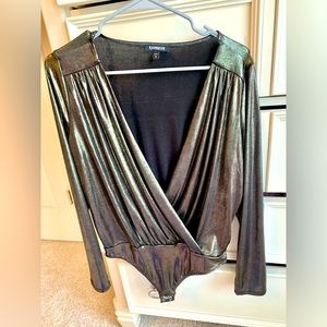EXPRESS metallic gold bodysuit